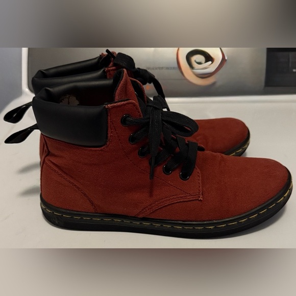 DR MARTENS Maelly Women's Lightweight Canvas Maroon Red Sneaker Boots Size 7 - Picture 5 of 12